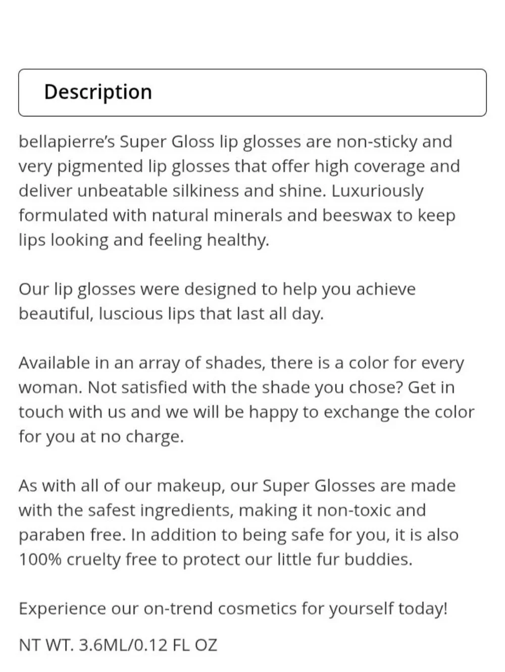 🎉3•$13/4•$16🎉 BELLAPIERRE COSMETICS Super Gloss in Very Berry